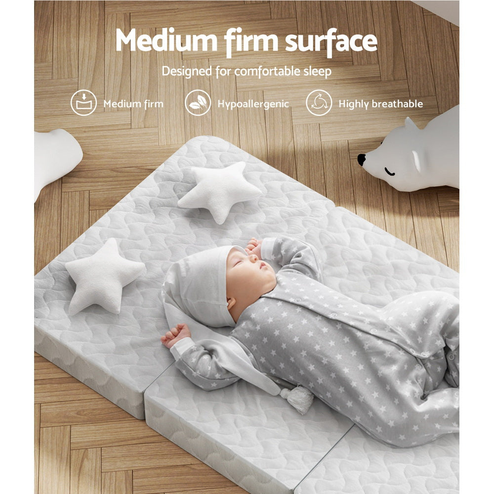 Foldable Cot Mattress with Bamboo Cover