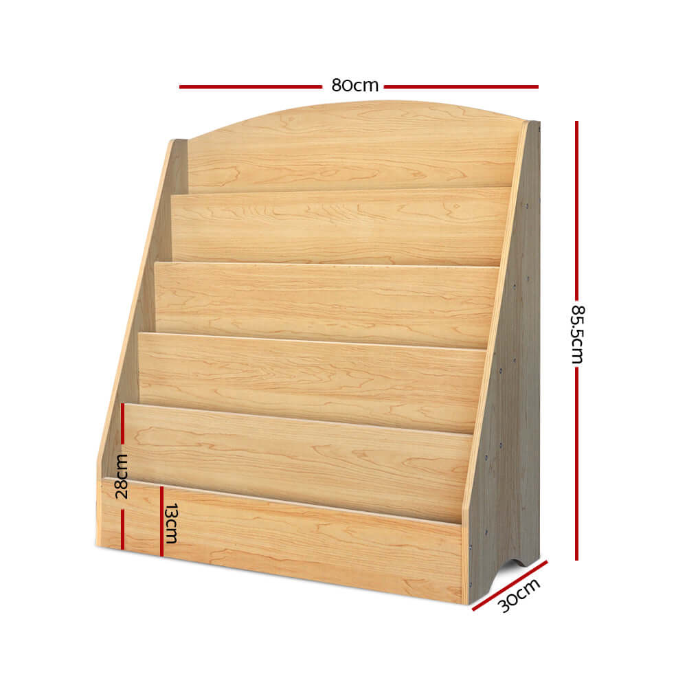 5 Tiers Kids Bookshelf Organiser Display Rack