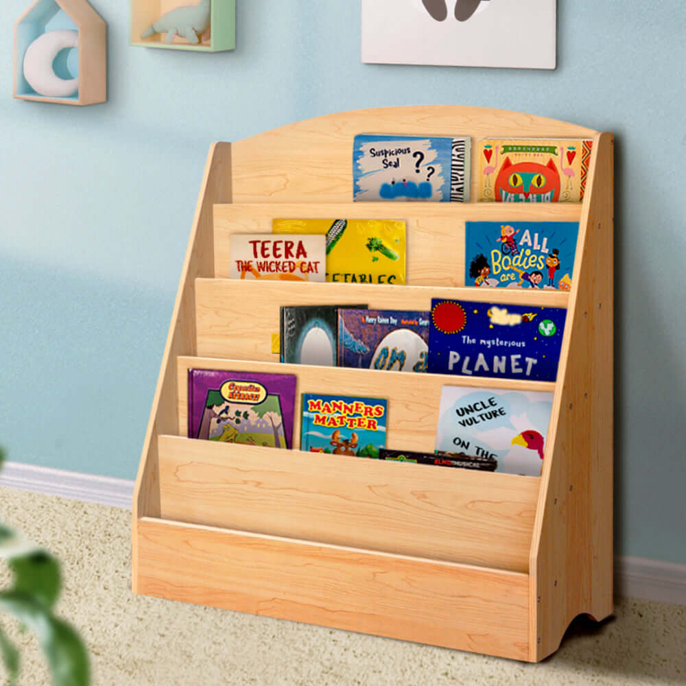 5 Tiers Kids Bookshelf Organiser Display Rack