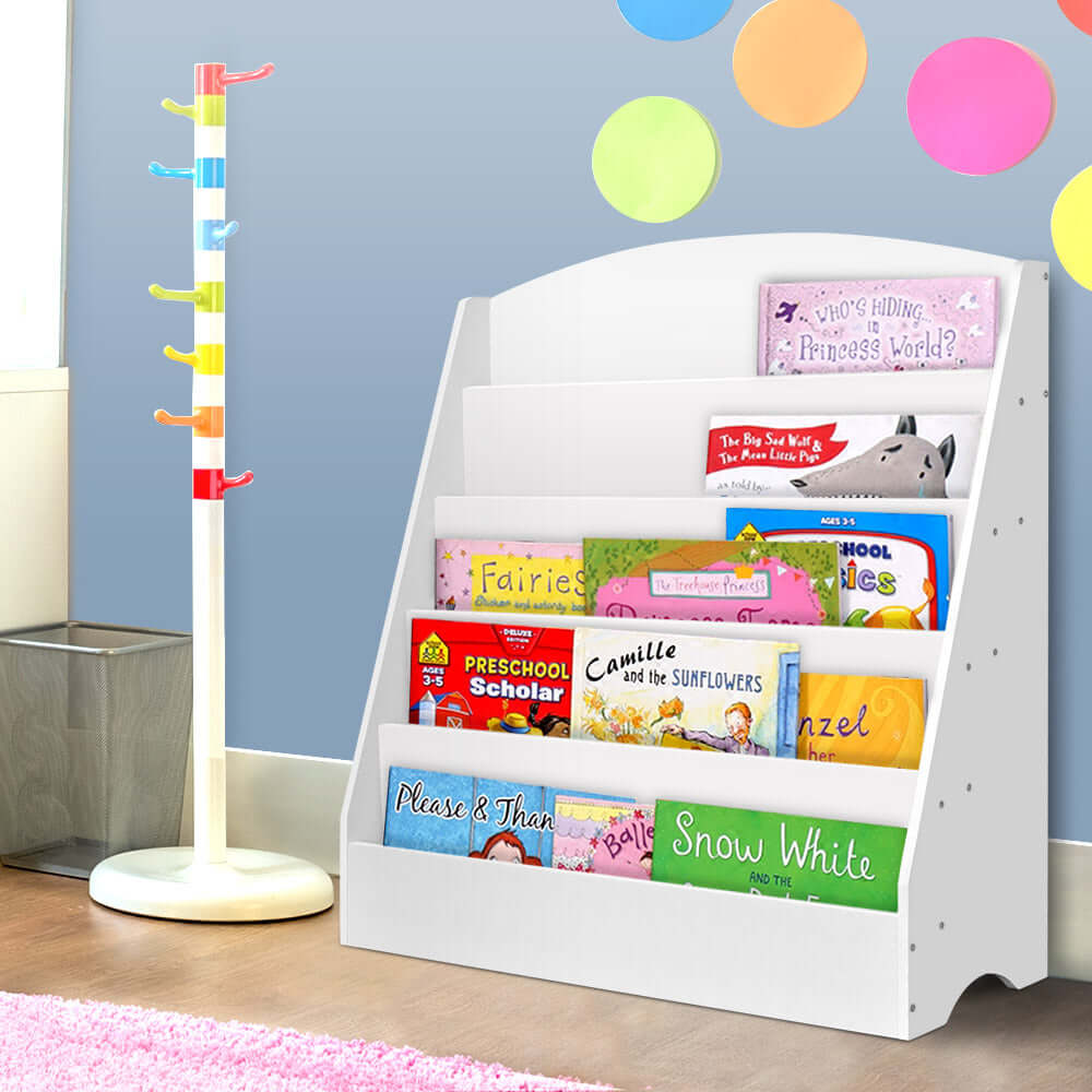Kids Bookshelf - 5 tiers - White
