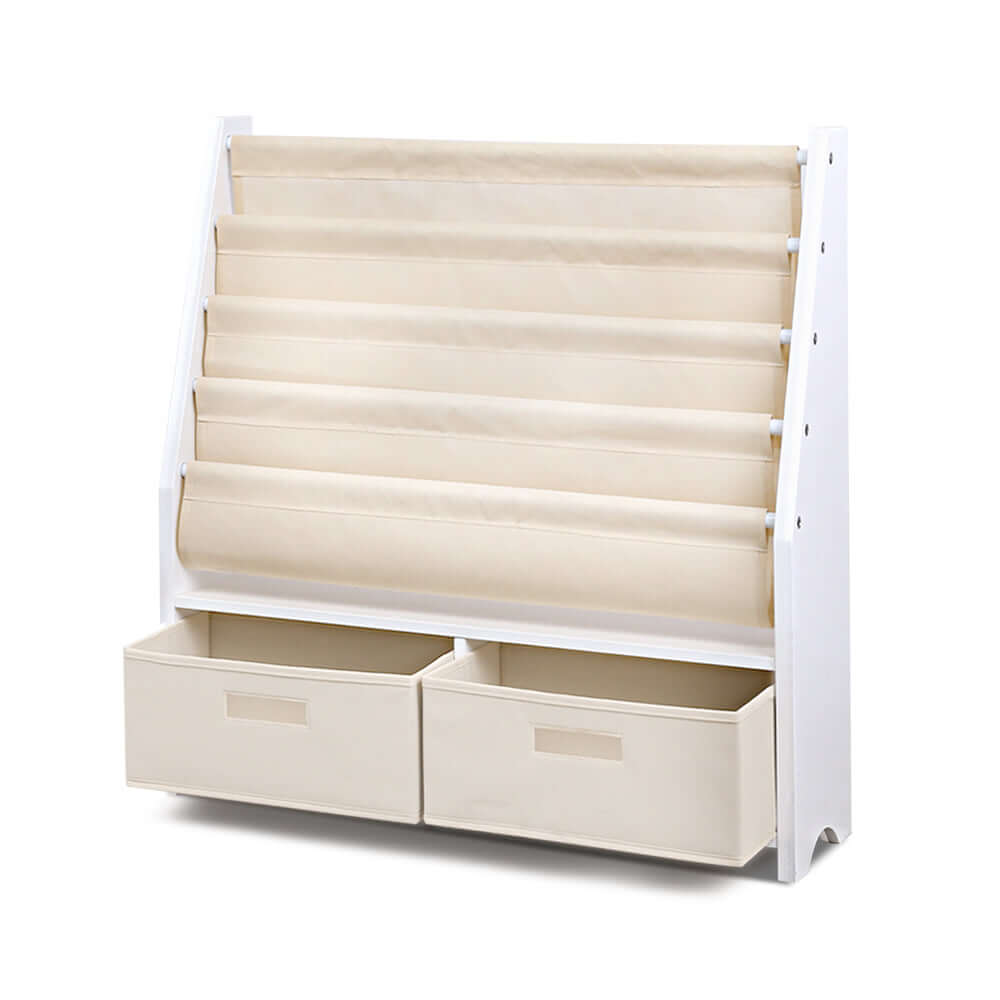 Kids Bookshelf with Organiser Drawer - 4 tier
