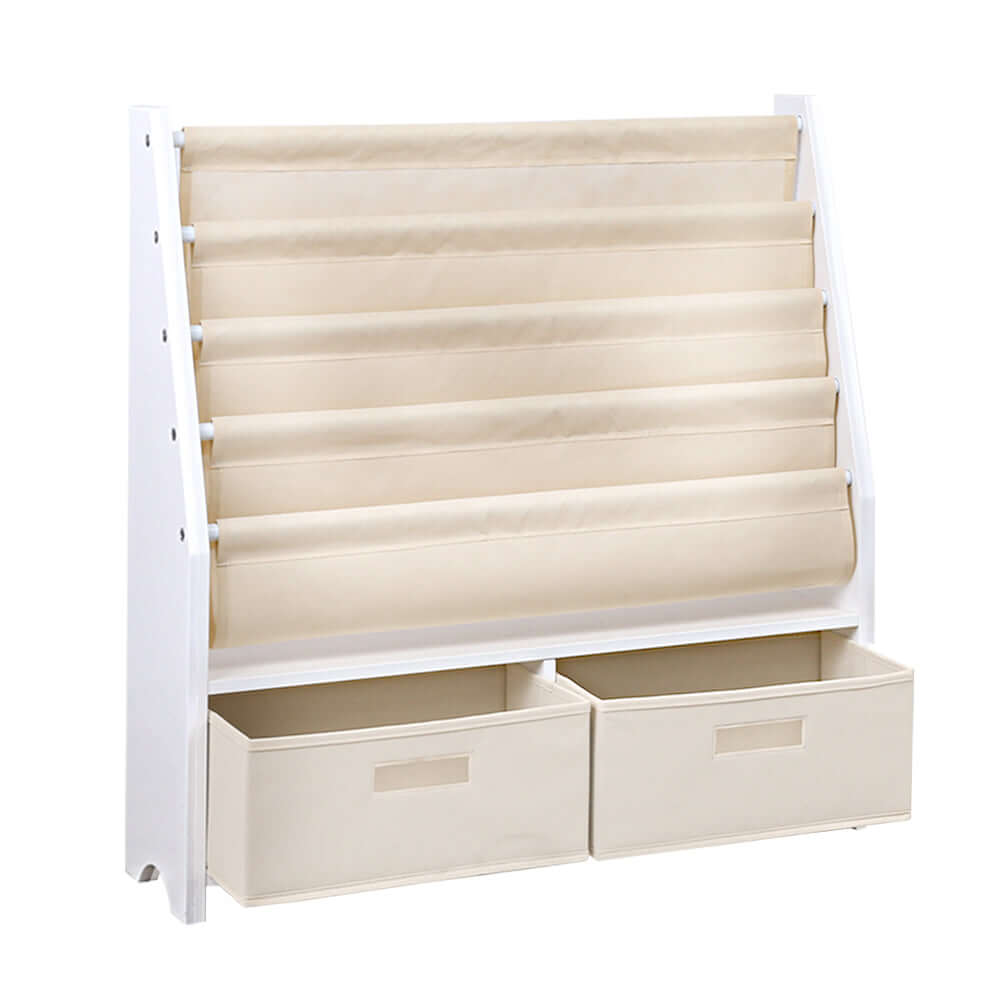 Kids Bookshelf with Organiser Drawer - 4 tier