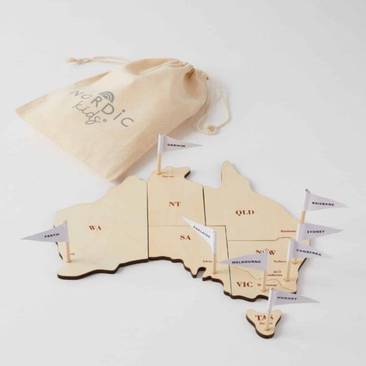Map of Australia Puzzle - Scandinavian design wooden toy