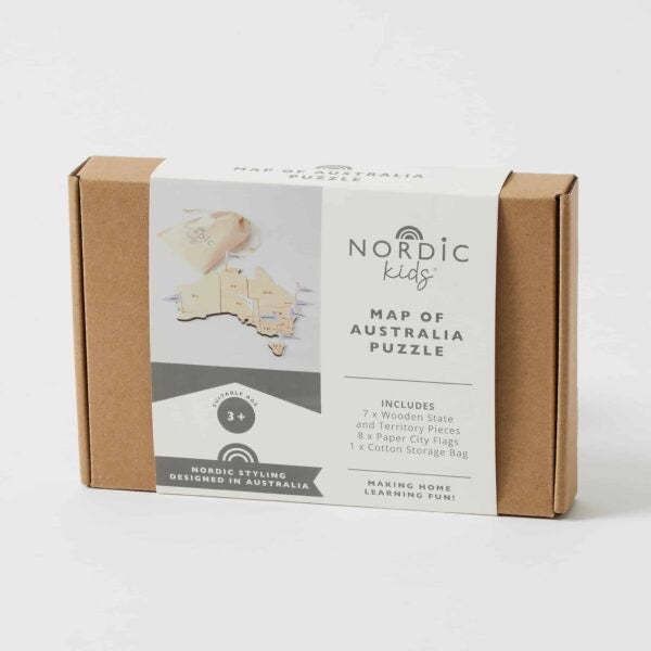 Map of Australia Puzzle - Scandinavian design wooden toy