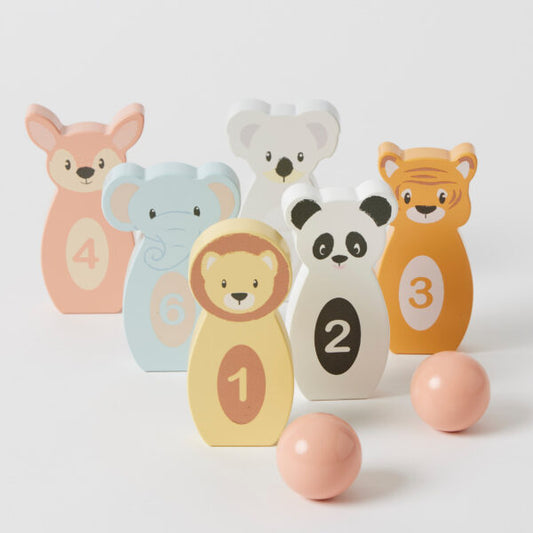 Animal Bowling Set - Wooden Toy European Design