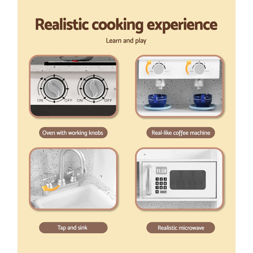 Kids Kitchen Play Set - White & Grey