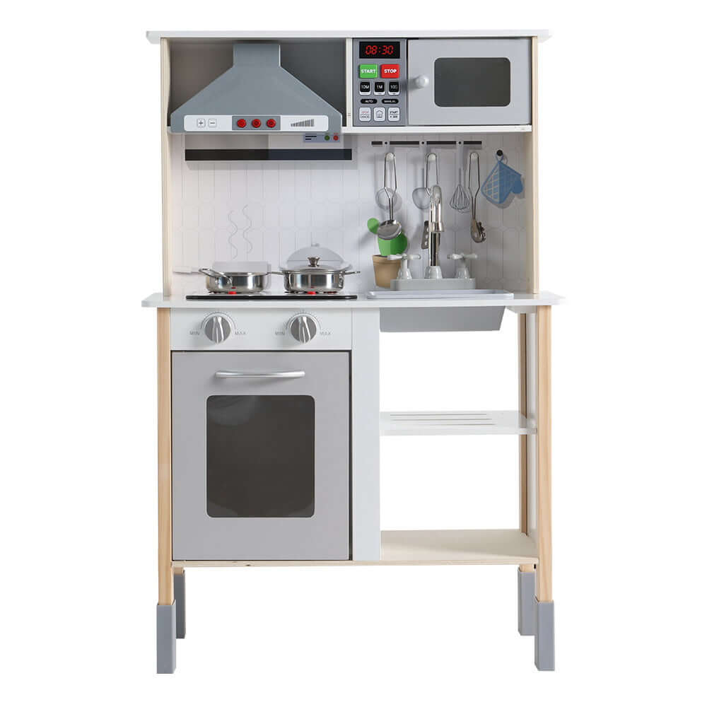 Kids Kitchen Play Set Wooden - with Rangehood