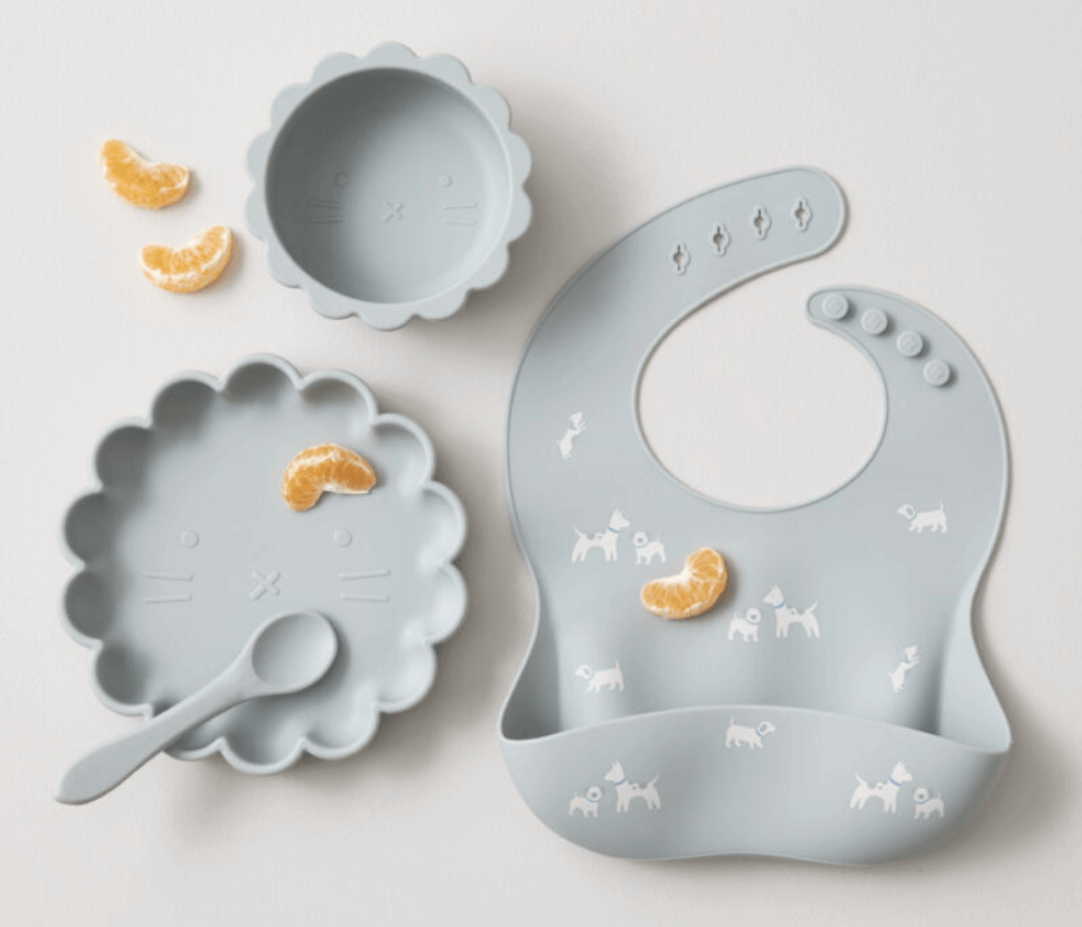 Silicone Bibs Set of 2 - Blue