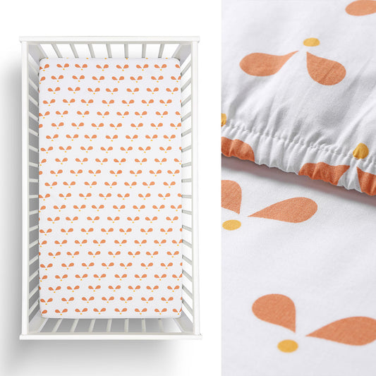 Cot Fitted Sheet - Little Gem Bow Cotton