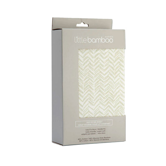 Little Bamboo Jersey Fitted Sheet Cot Size  - Whisper