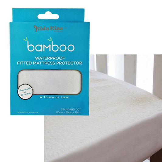 Cot Mattress Protector - Waterproof Fitted - Standard Cot Size