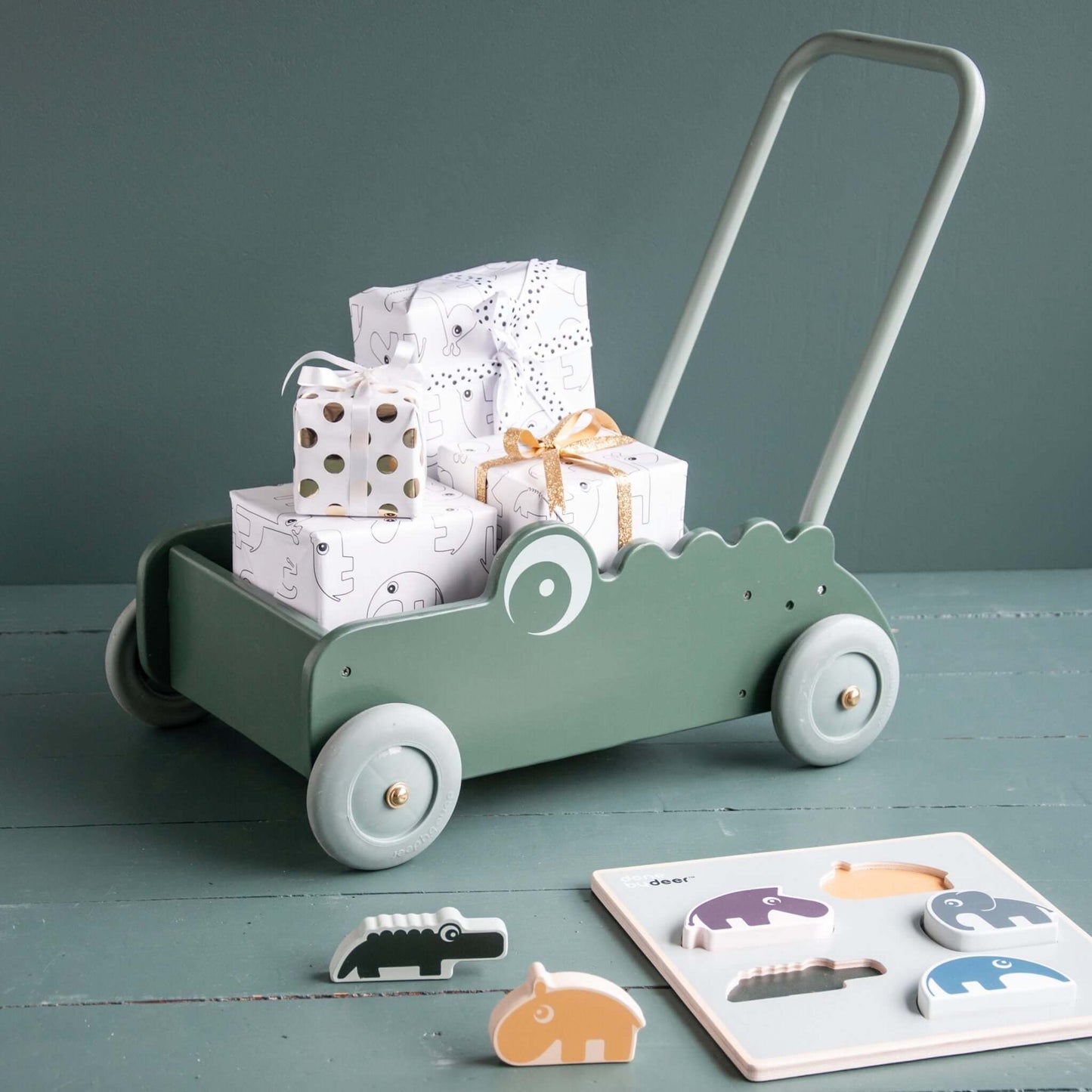 Baby Walker Croco Green - Done By Deer