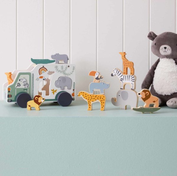 Animal Truck - Nordic design wooden rolling toy by Zookabee