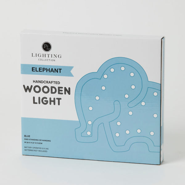 Night Light - Elephant Wooden Light