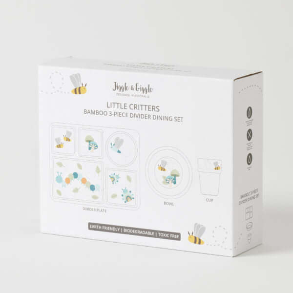 Little Critters Bamboo 3pc Divider Dining Set - BLUE