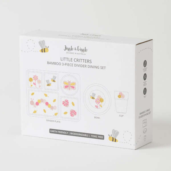 Little Critters Bamboo 3pc Divider Dining Set - PINK