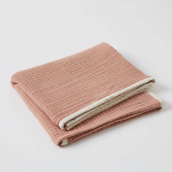 Luna 4 Layered Muslin Cotton Blanket – Desert Pink