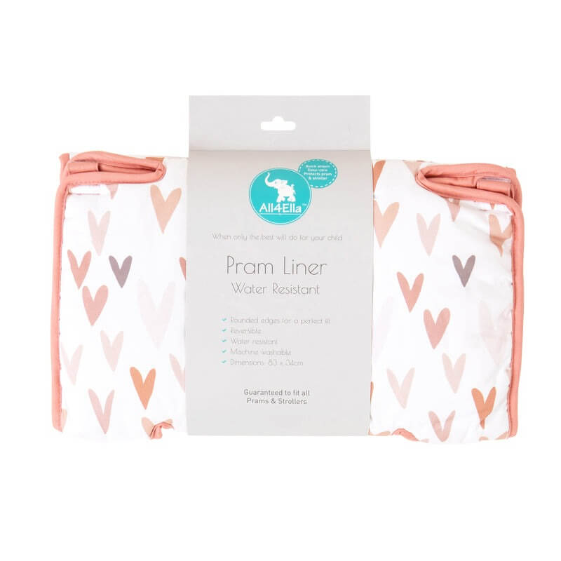 Pram Liner (Thicker Type) - Hearts