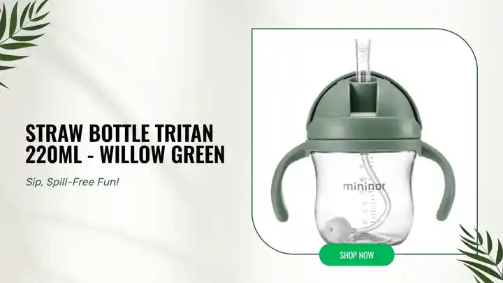 Straw Bottle Tritan 220ml - WILLOW GREEN by@Outfy