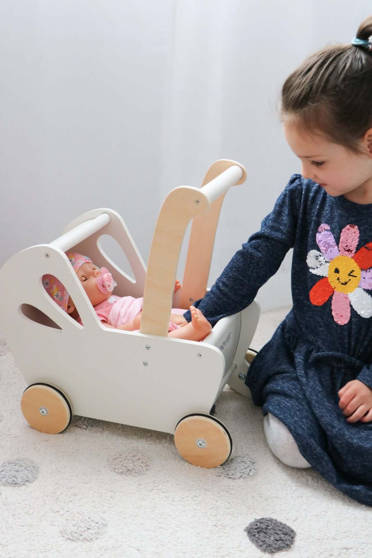 Small Toy Pram - Cappuccino Grey - Moover by Moover