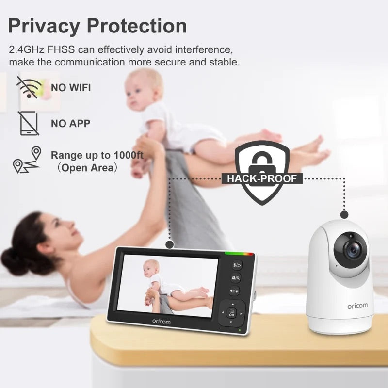 4.3" Video Baby Monitor With Motorised Pan-Tilt Camera - SC430 by Oricom