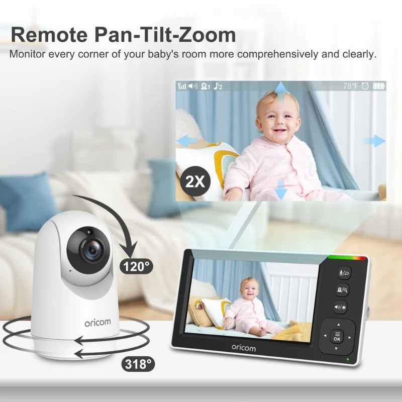 4.3" Video Baby Monitor With Motorised Pan-Tilt Camera - SC430 by Oricom