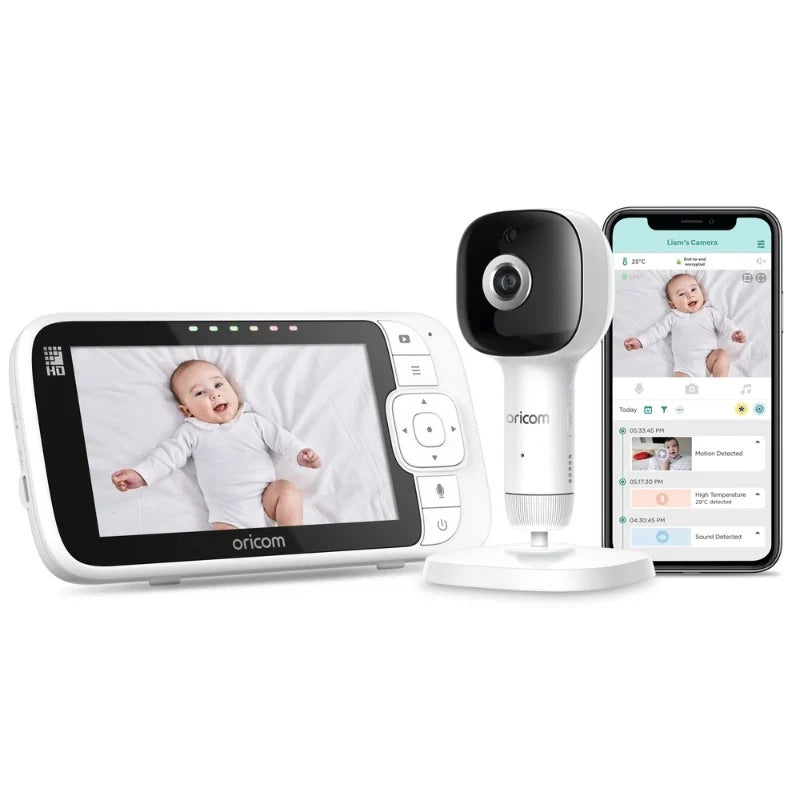 Skyview AI 5" Smart HD Baby Monitor with Cot Stand - OBH650AI by Oricom