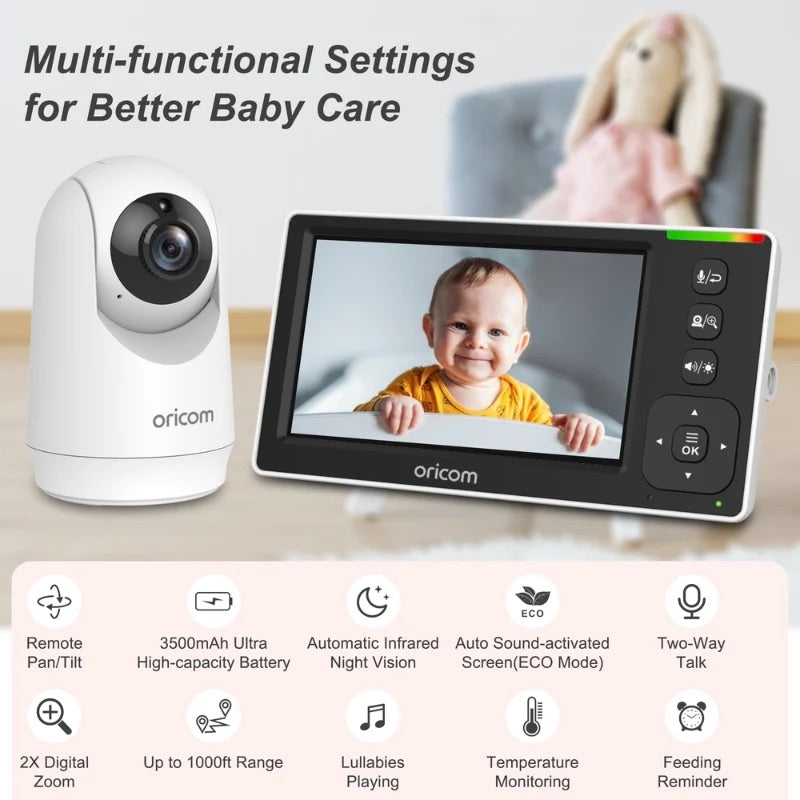 4.3" Video Baby Monitor With Motorised Pan-Tilt Camera - SC430 by Oricom