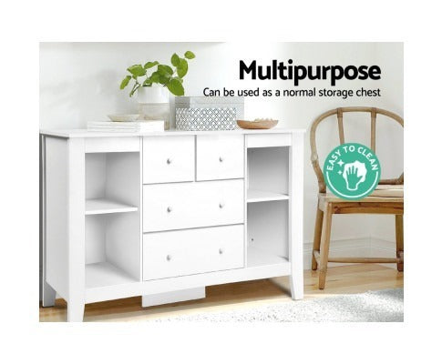 Baby Change Table with Storage Cabinet White - Convertible