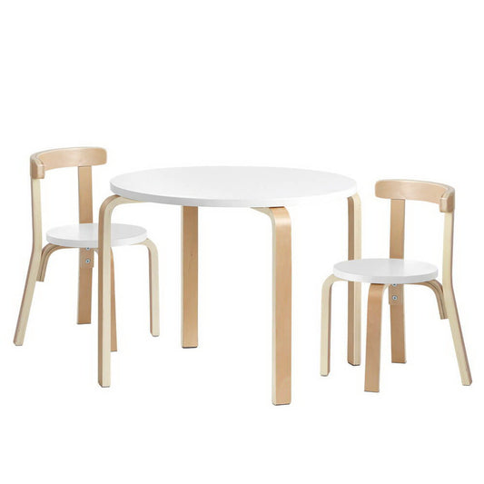 Kids Table & Chair Set - 3PCS - White