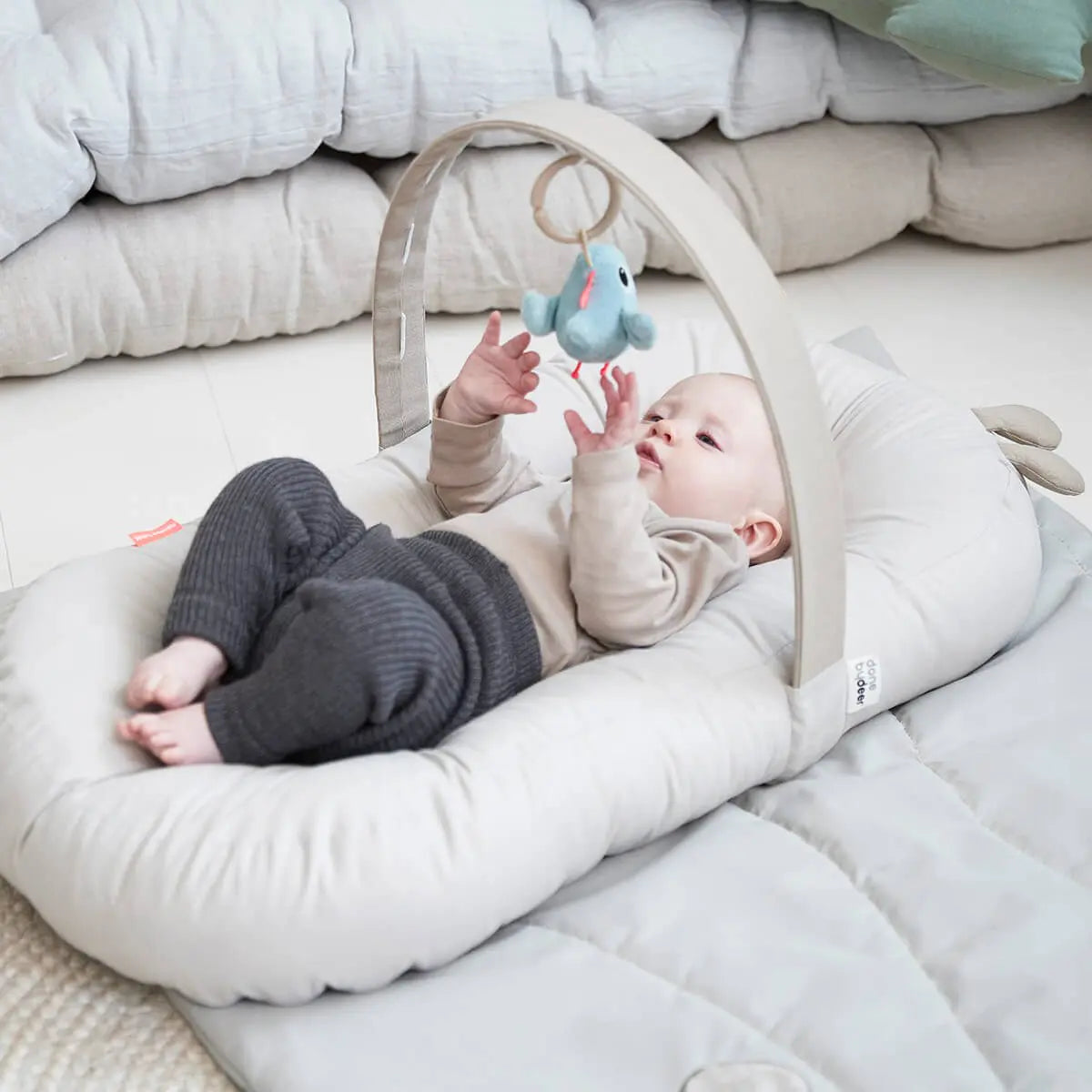 Cozy Lounger with Activity Arch Raffi - Powder