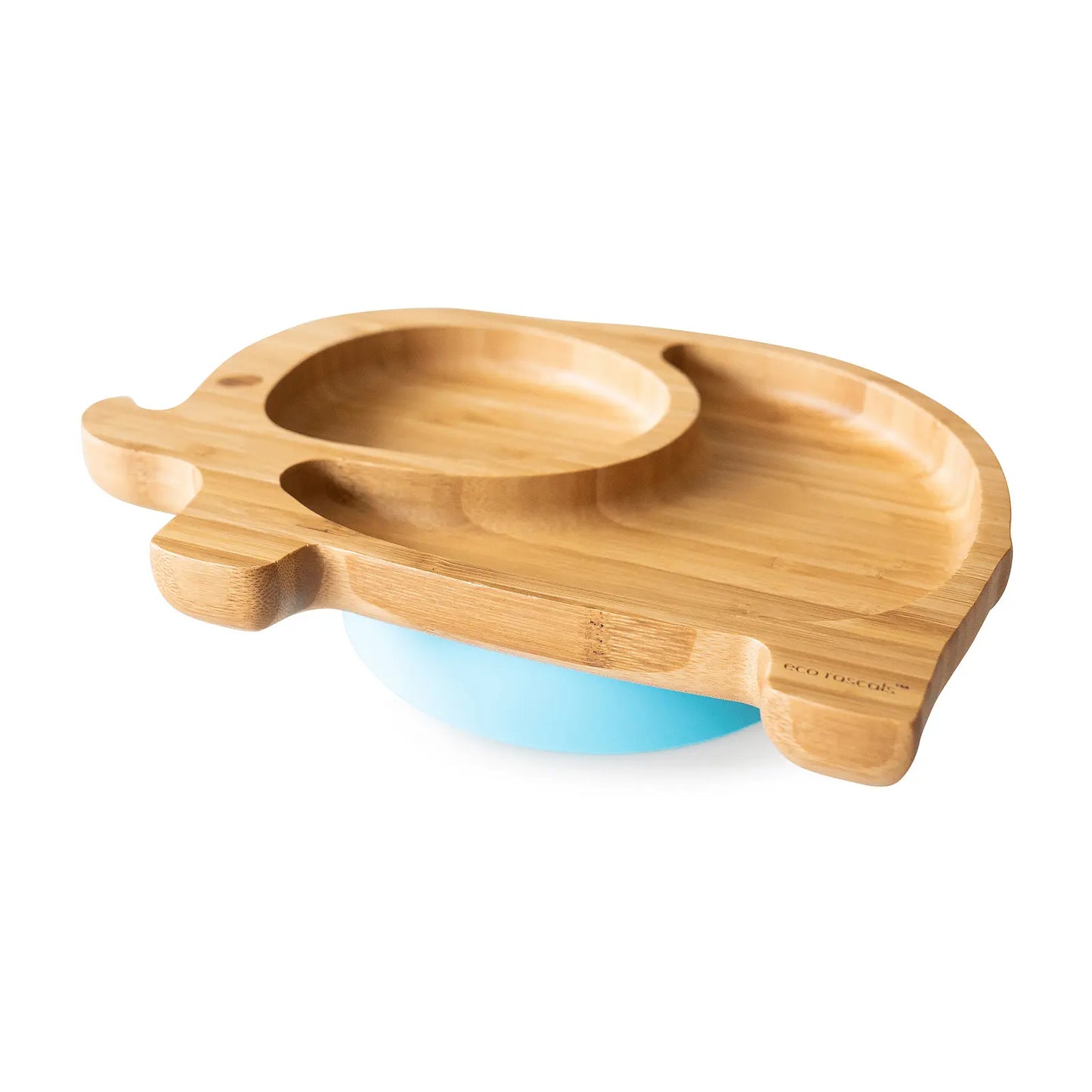 Organic Bamboo Plate with Detachable Base - BLUE