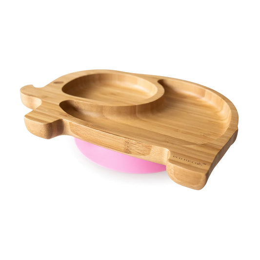 Organic Bamboo Plate with Detachable Base - PINK