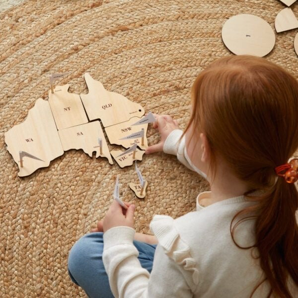 Map of Australia Puzzle - Scandinavian design wooden toy