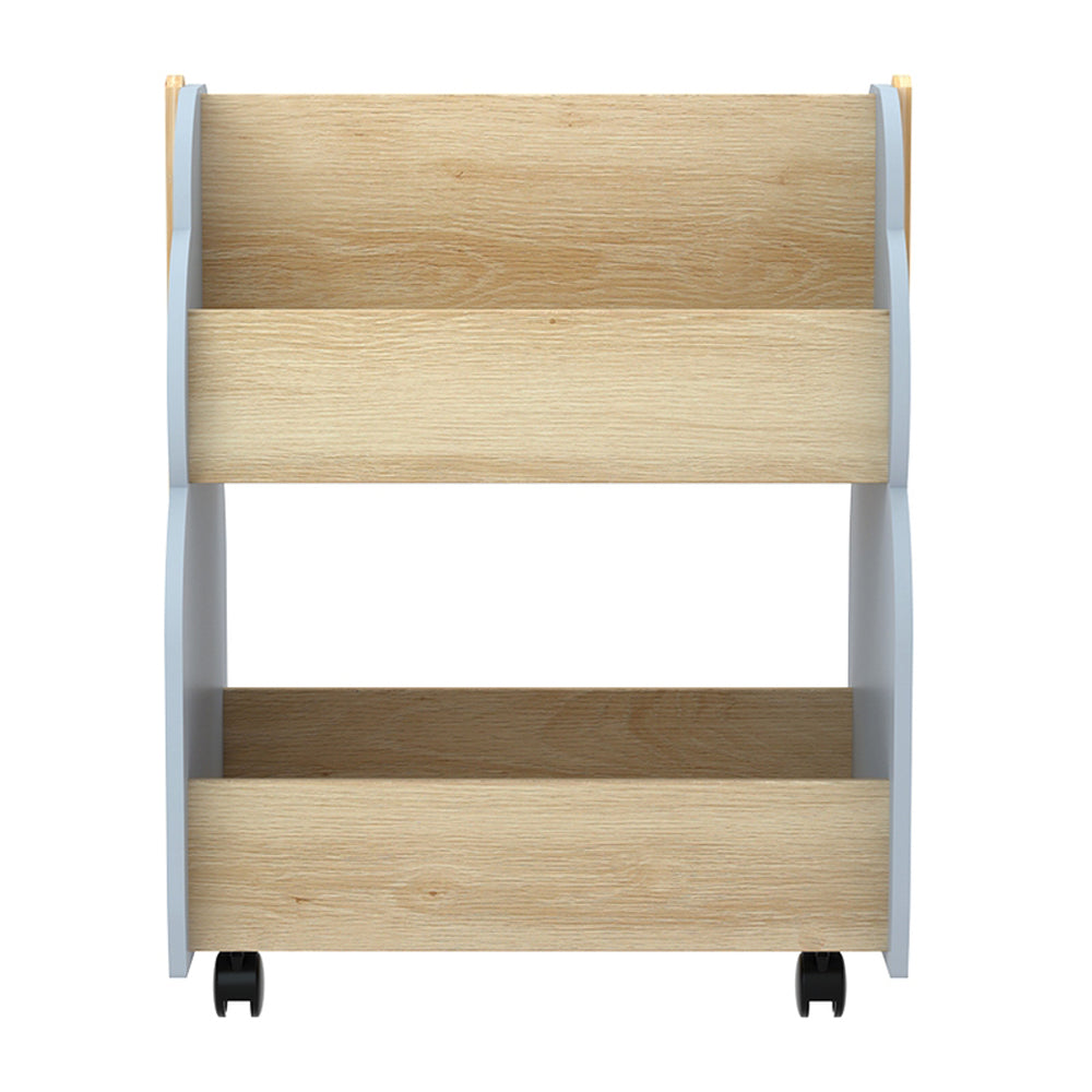 Kids Toy Box Bookshelf with Wheels