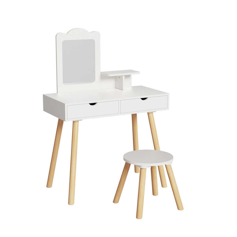 Kids Dressing Table Vanity Makeup Chair Set