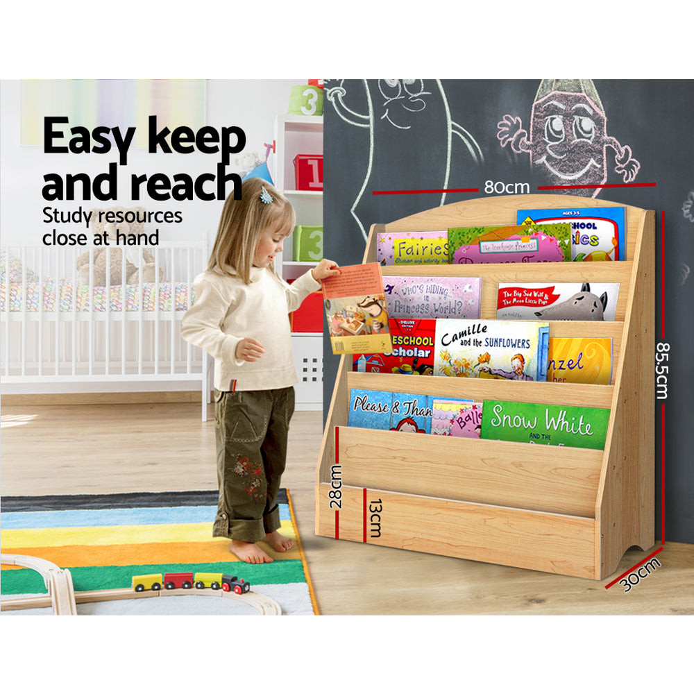 5 Tiers Kids Bookshelf Organiser Display Rack