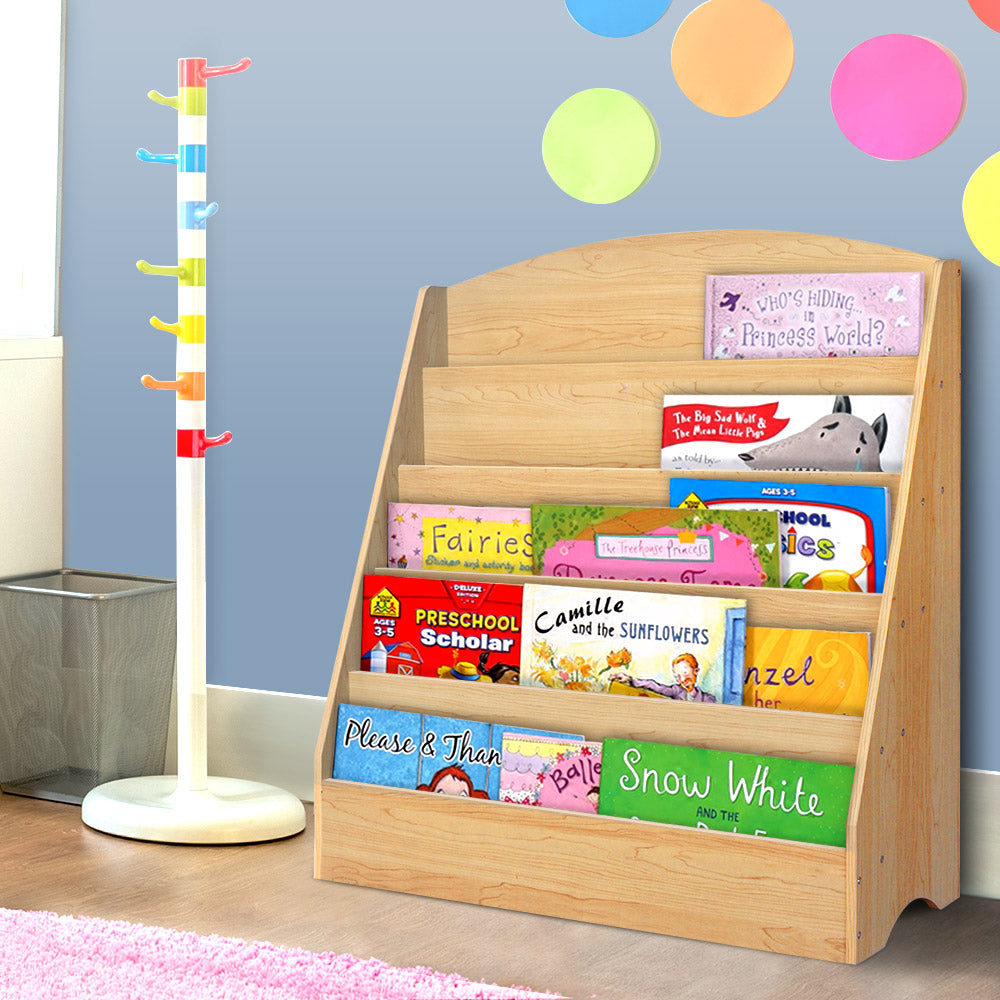 5 Tiers Kids Bookshelf Organiser Display Rack