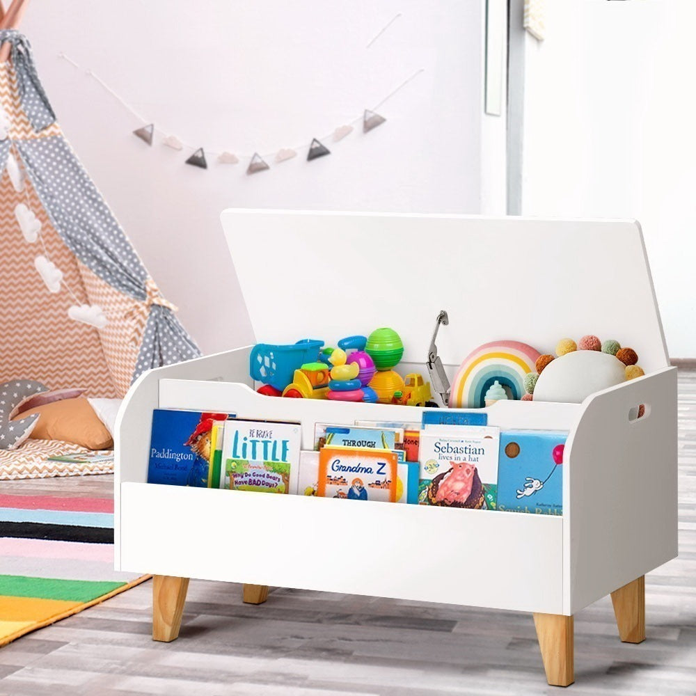 Kids Toy Box with Bookshelf Storage