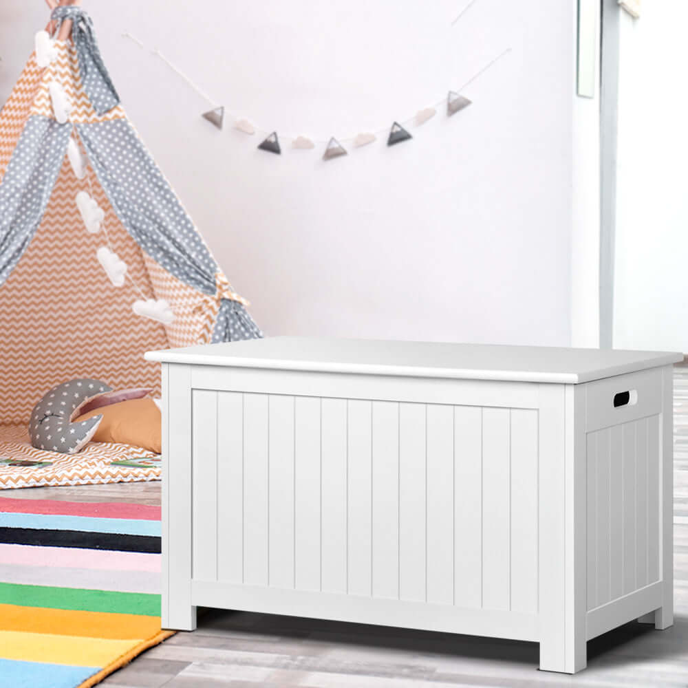 Kids Toy Box & Blanket Chest - White