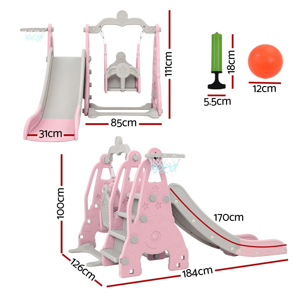 Baby Slide & Swing Set - Pink