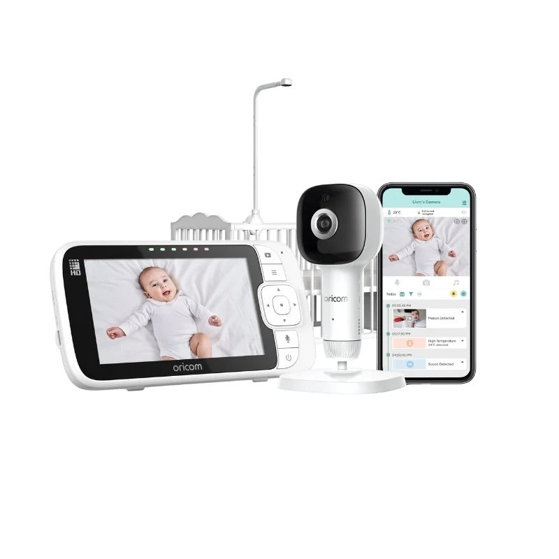 Skyview AI 5" Smart HD Baby Monitor with Cot Stand - OBH650AI by Oricom