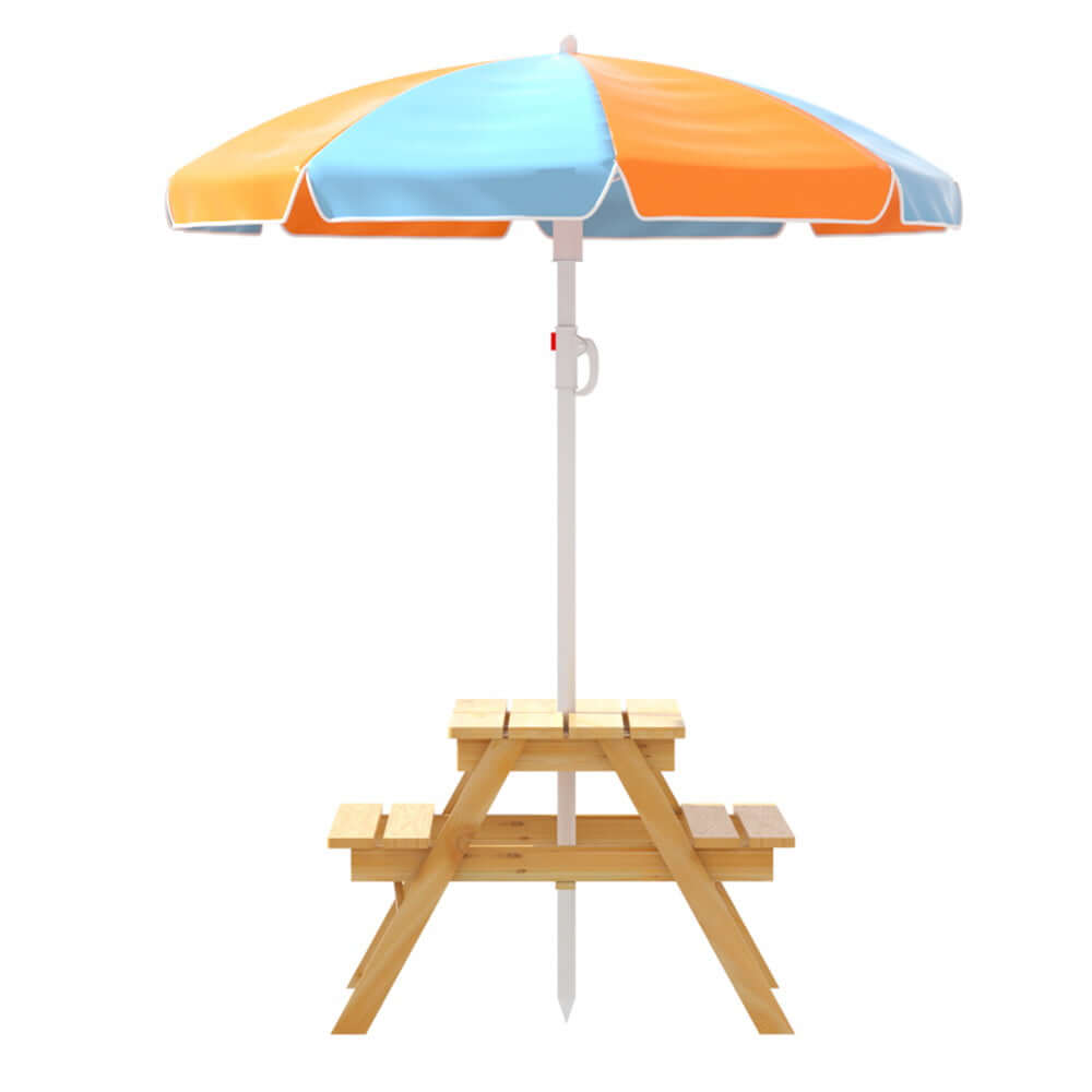 Kids Outdoor Table Set with Umbrella - Sand Pit Box