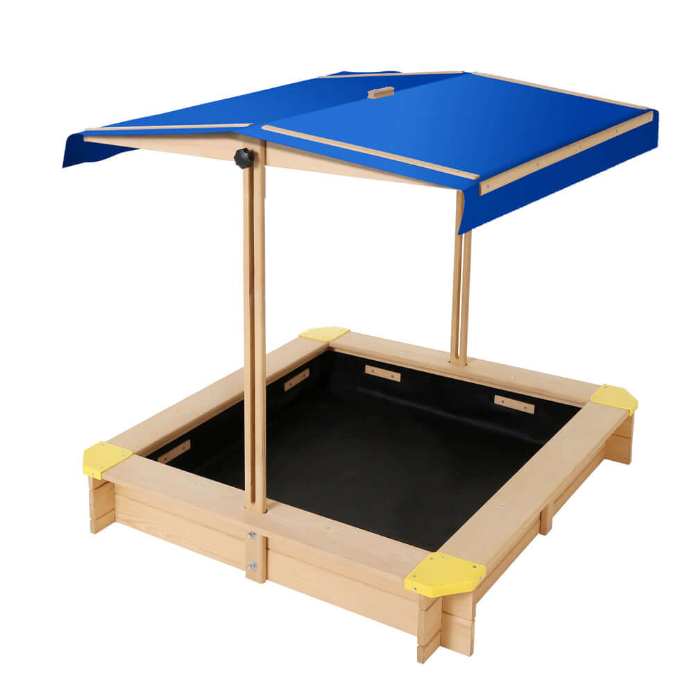 Kids Sandpit Wooden Sandbox - with Canopy