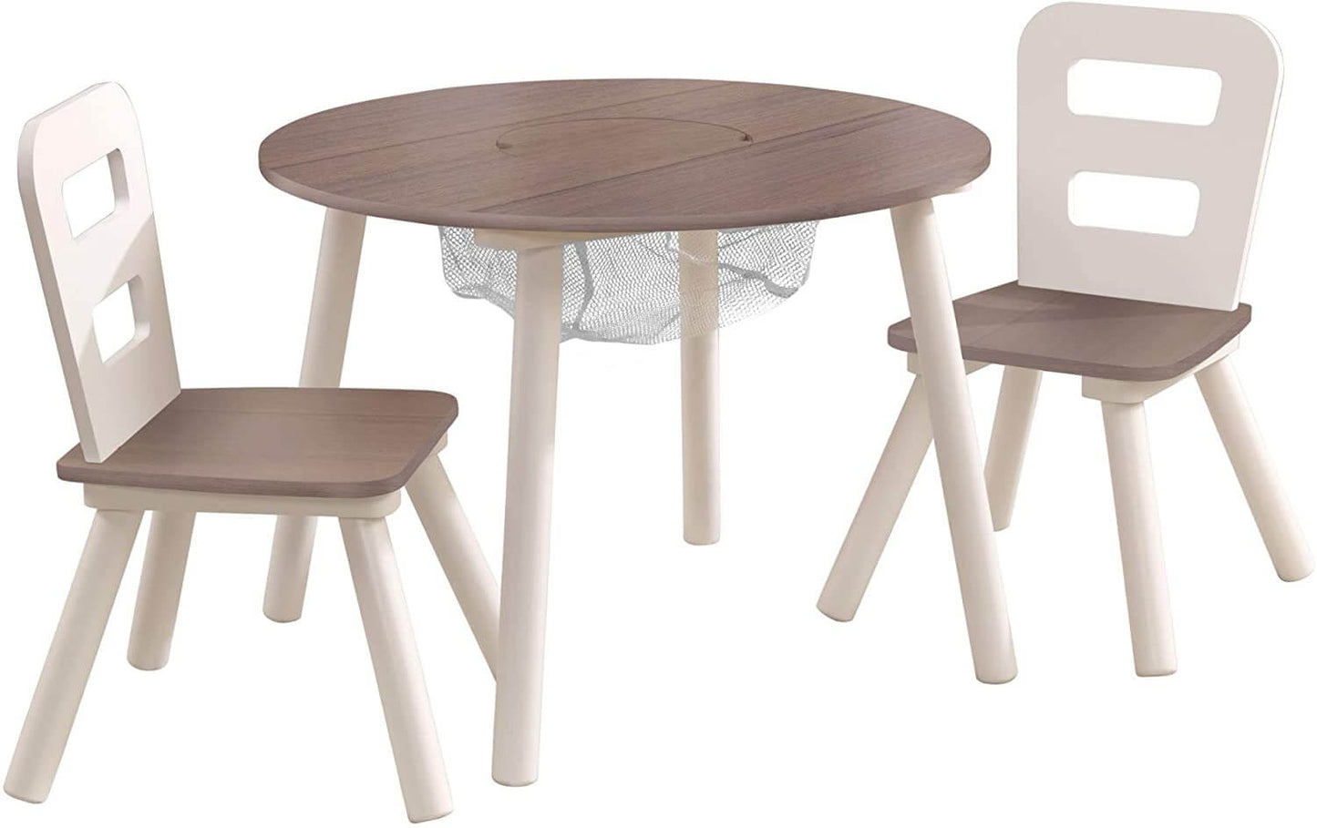 Round Table and 2 Chair Set for Kids - Wood