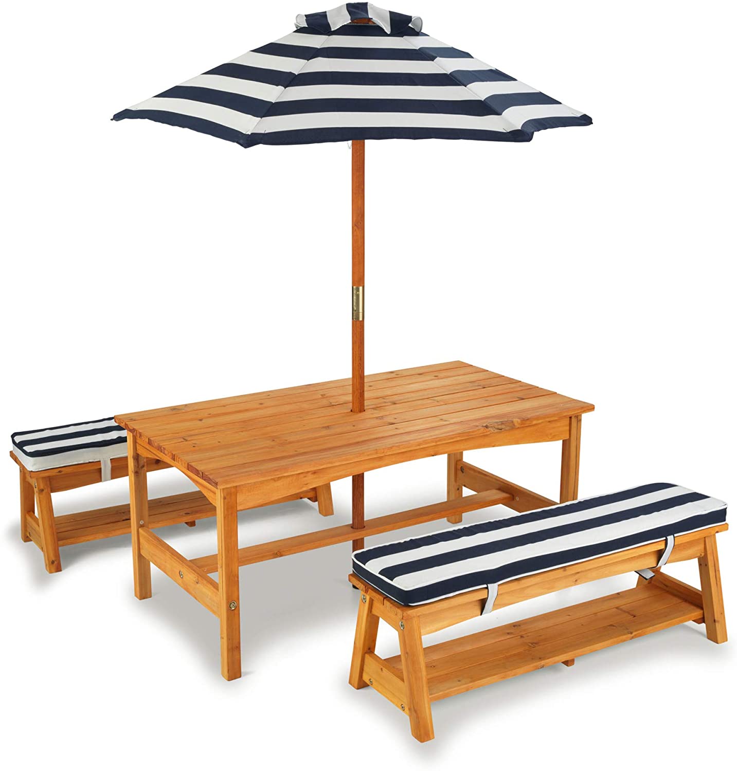 Kids Luxury Outdoor Table Set with Cushions & Umbrella - Navy