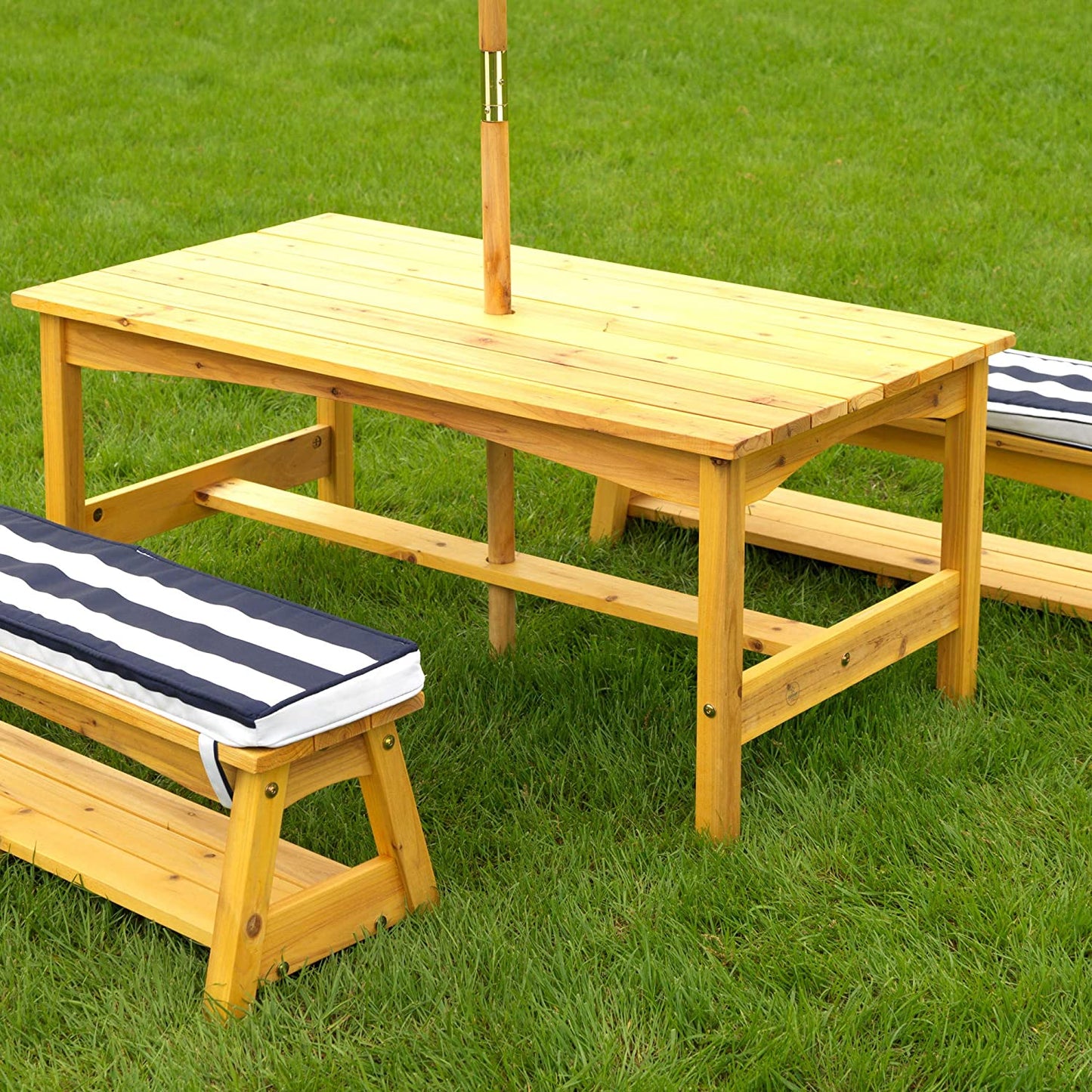 Kids Luxury Outdoor Table Set with Cushions & Umbrella - Navy