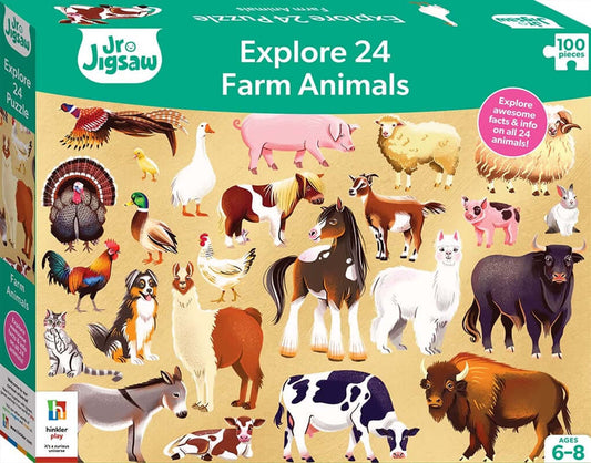 Kids Jigsaw Puzzle - 100 Piece Puzzle - 24 Farm Animals