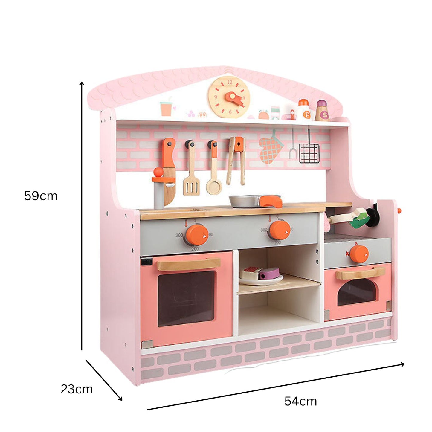 Wooden Kitchen Playset for Kids - BBQ Kitchen Set