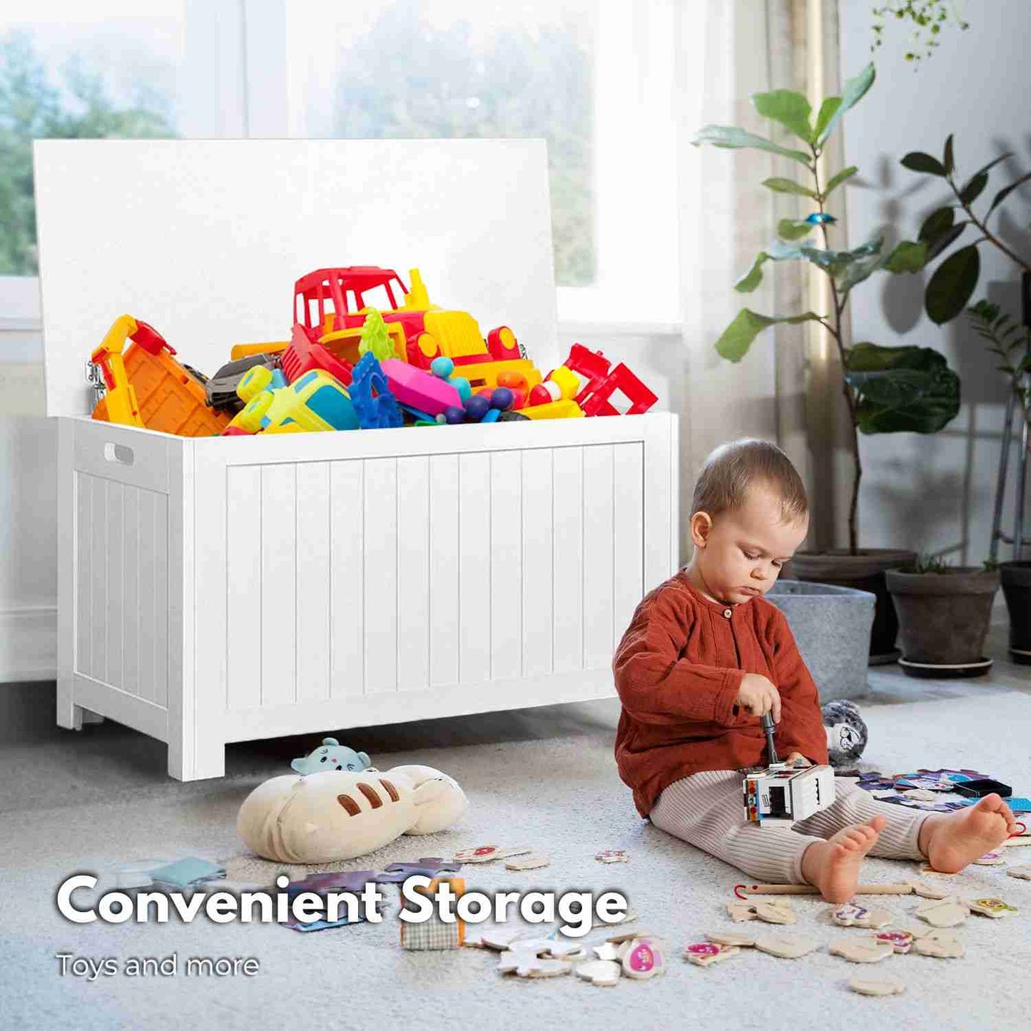 Kids Toy Storage Box with Lid and Air Gap Handle